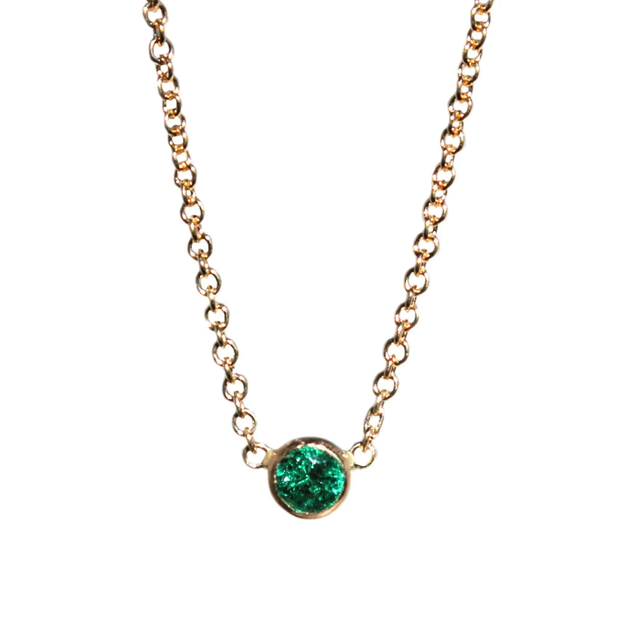 14K EMERALD NECKLACE