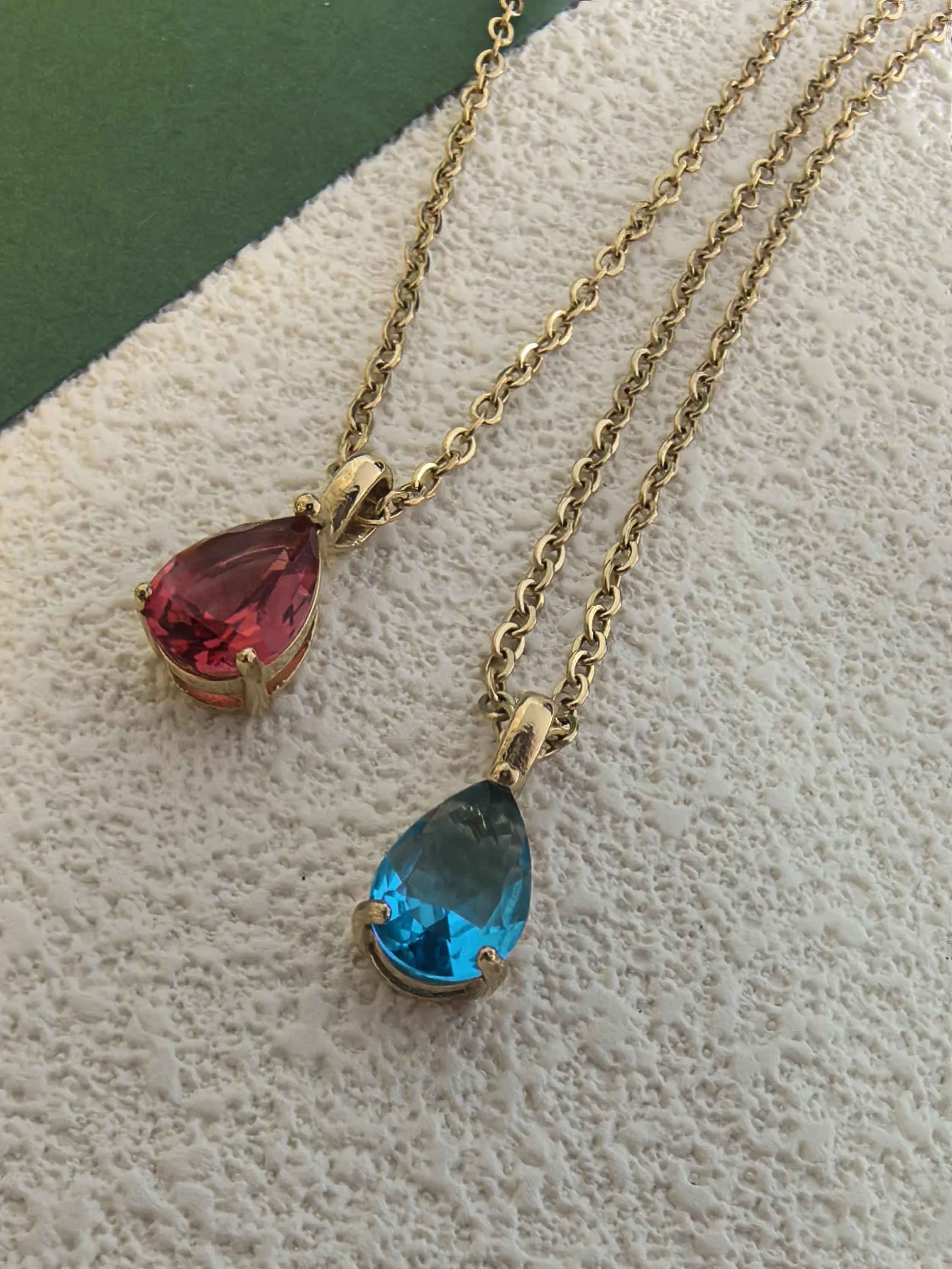 18K Gold Plate Stainless Steel Chain Zircon Pendant Dainty Necklace Jewelry for Her