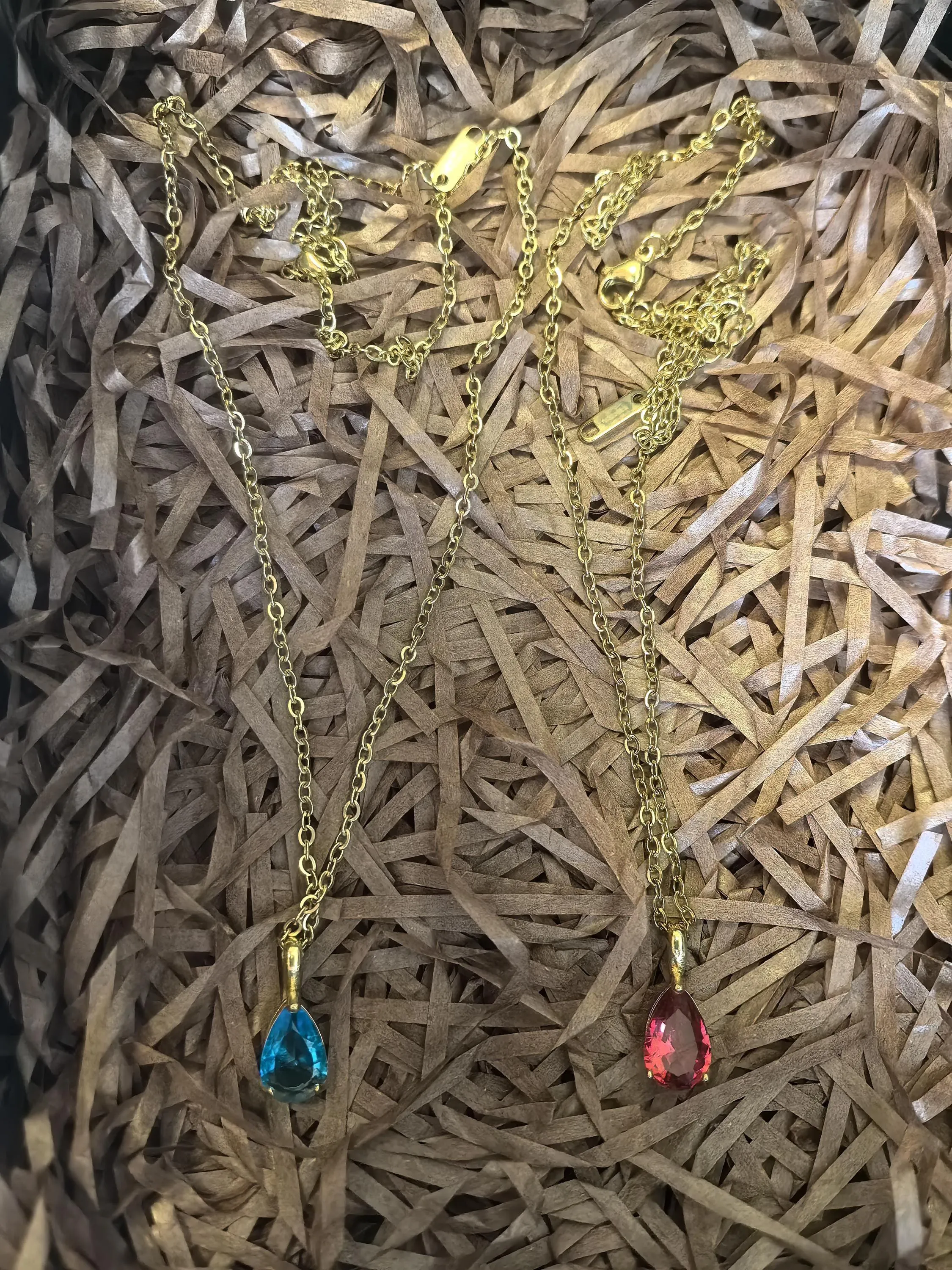 18K Gold Plate Stainless Steel Chain Zircon Pendant Dainty Necklace Jewelry for Her