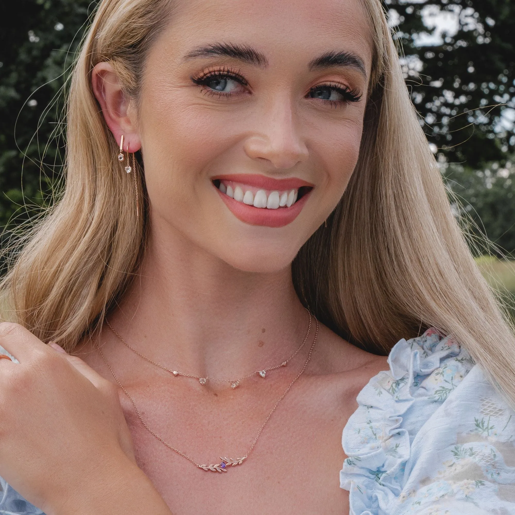 9 Karat Rose Gold Morganit-Herz-Halskette