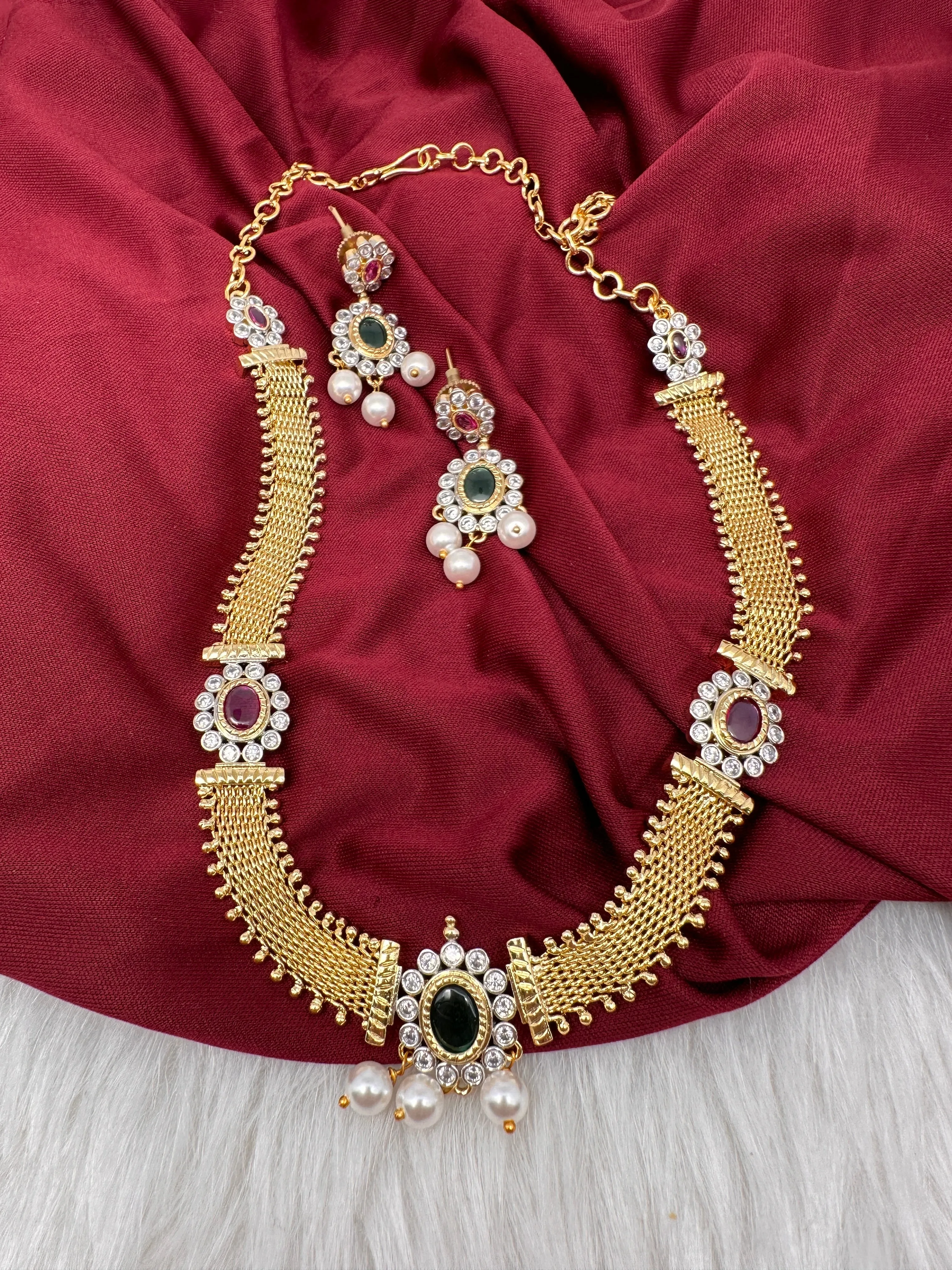 AD Gold Chain Dainty Necklace
