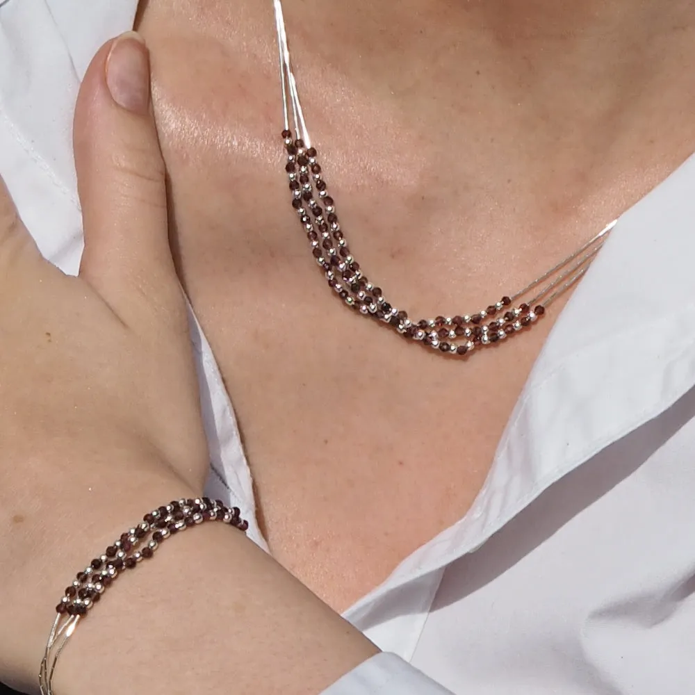 Adeline 3 Garnet Bracelet