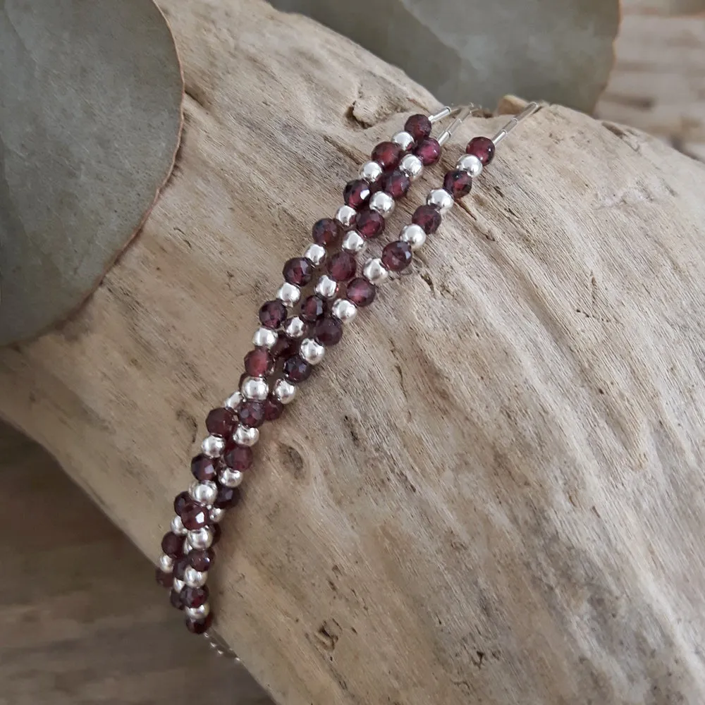 Adeline 3 Garnet Bracelet