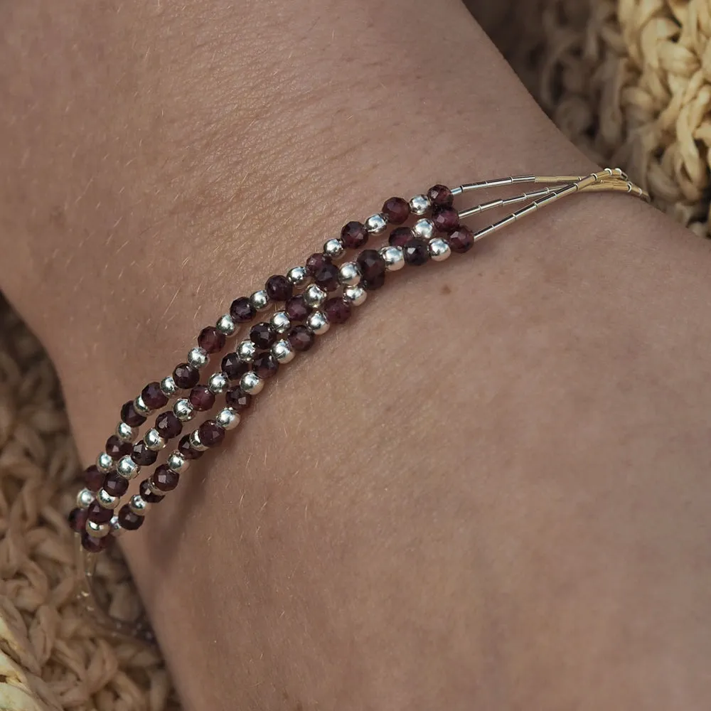 Adeline 3 Garnet Bracelet