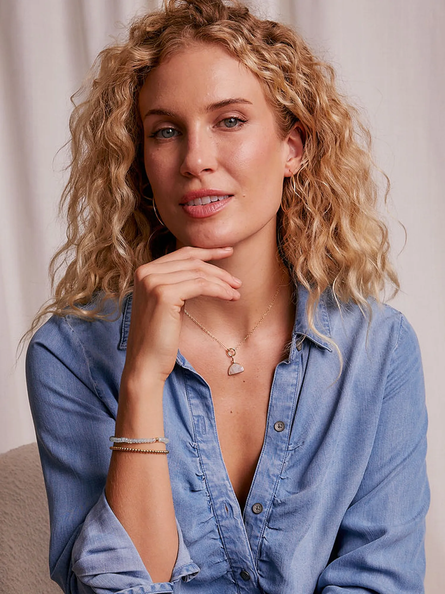 Amanda Moonstone Half Moon Pendant