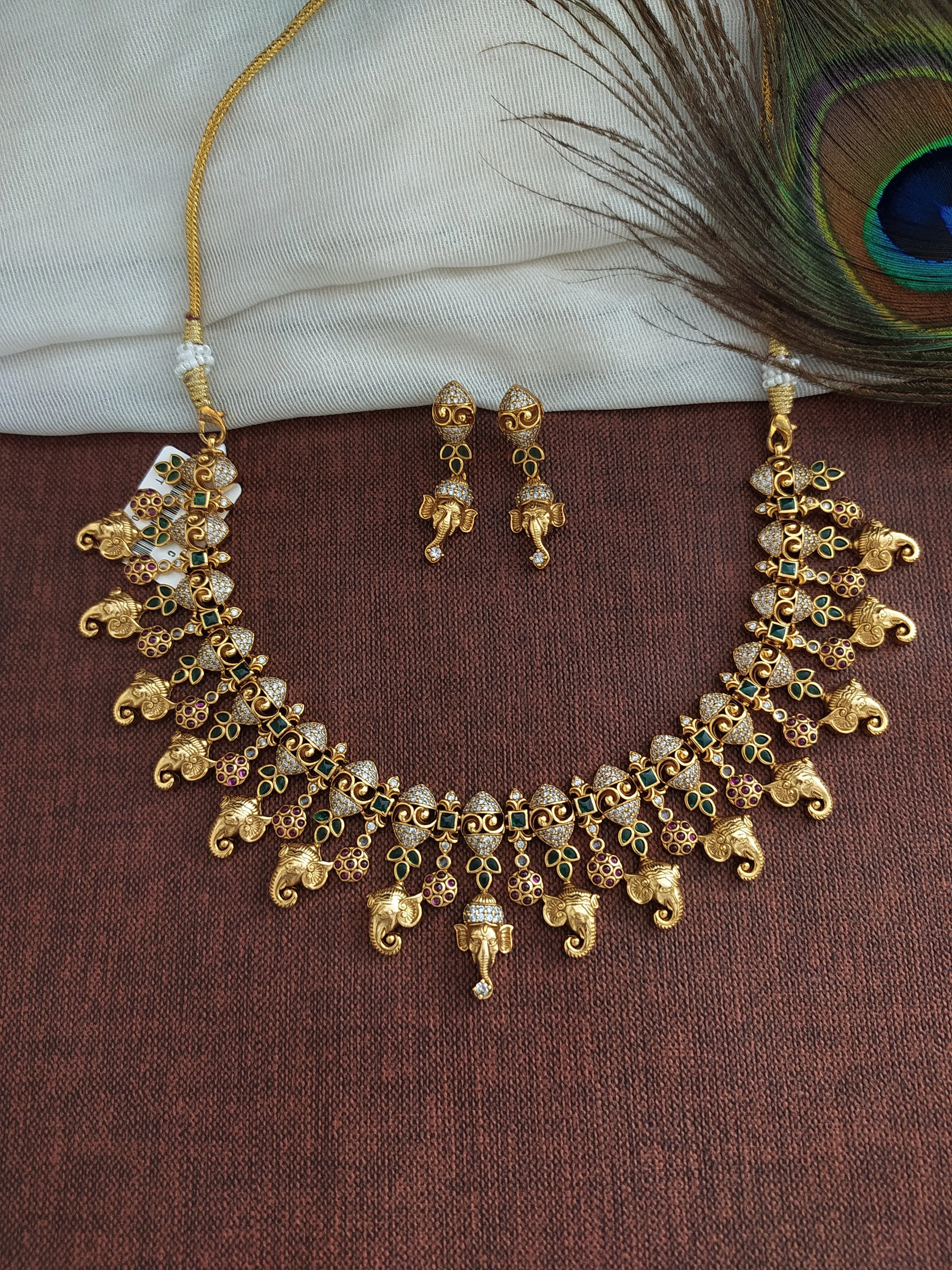 Antique Lord Ganesha Spiritual  Necklace Set