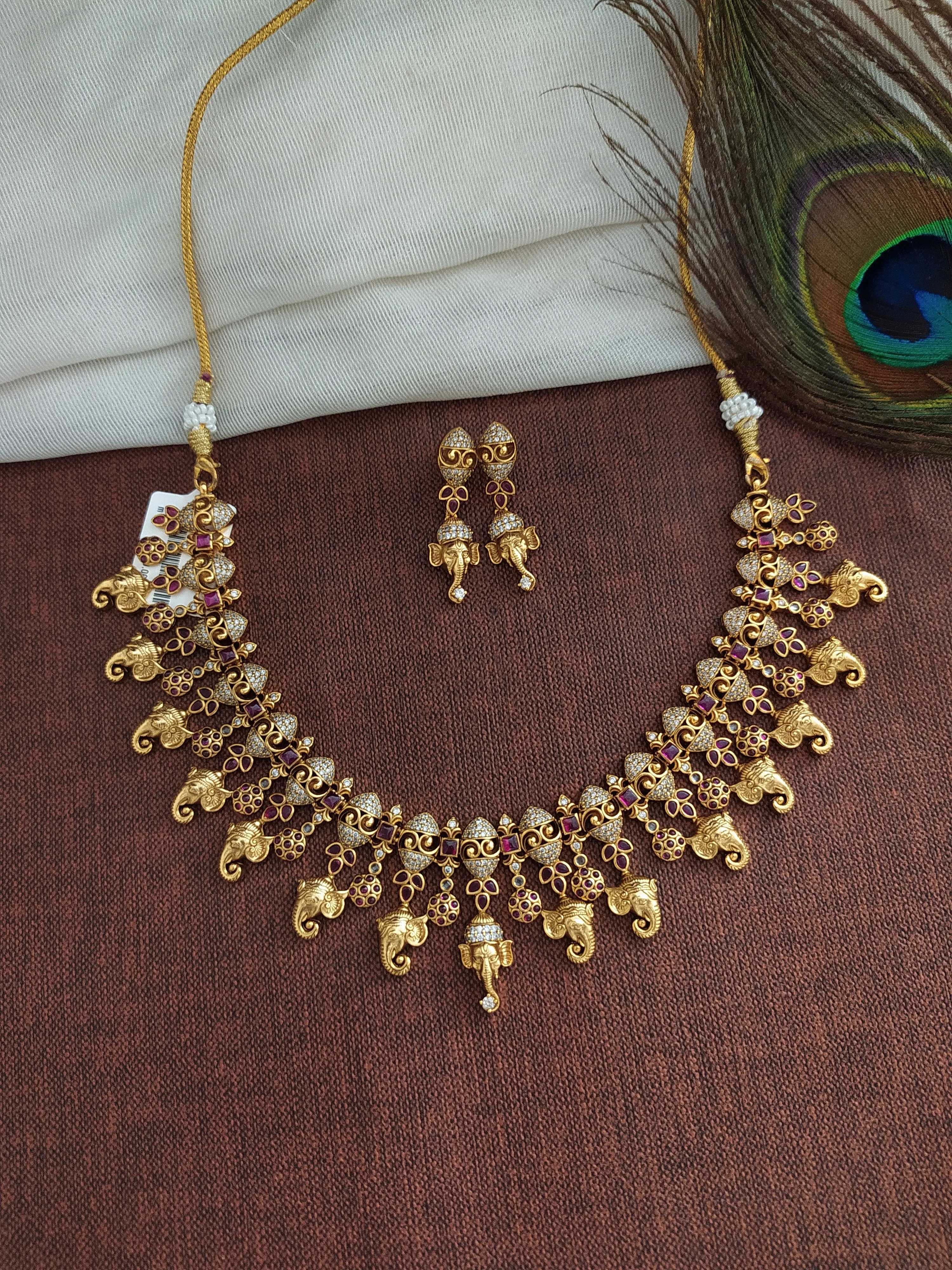 Antique Lord Ganesha Spiritual  Necklace Set