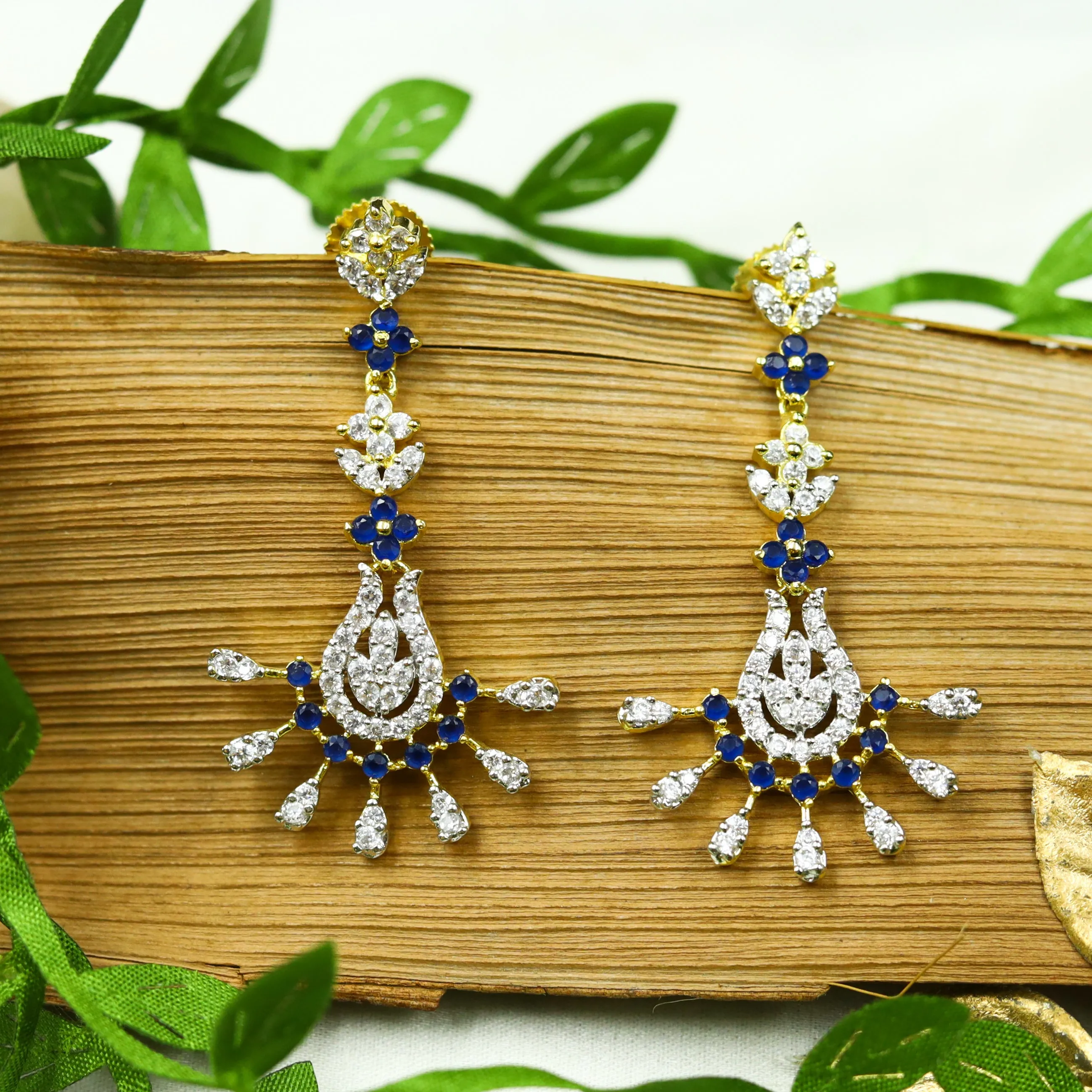 Blue Zircon/AD Earring 4655-8720