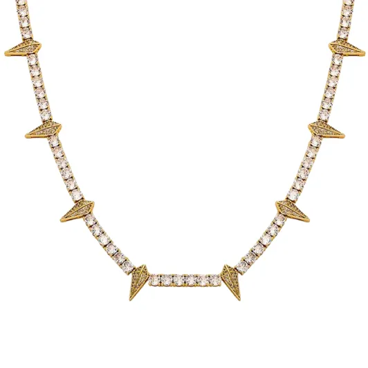 Crystal Spike Tennis Necklace