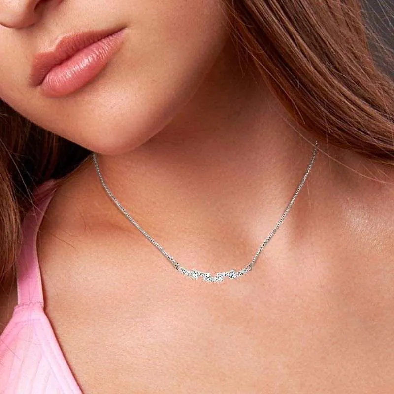 Curvy Bar Necklace with Box Chain