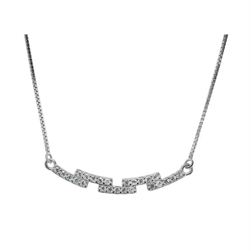 Curvy Bar Necklace with Box Chain