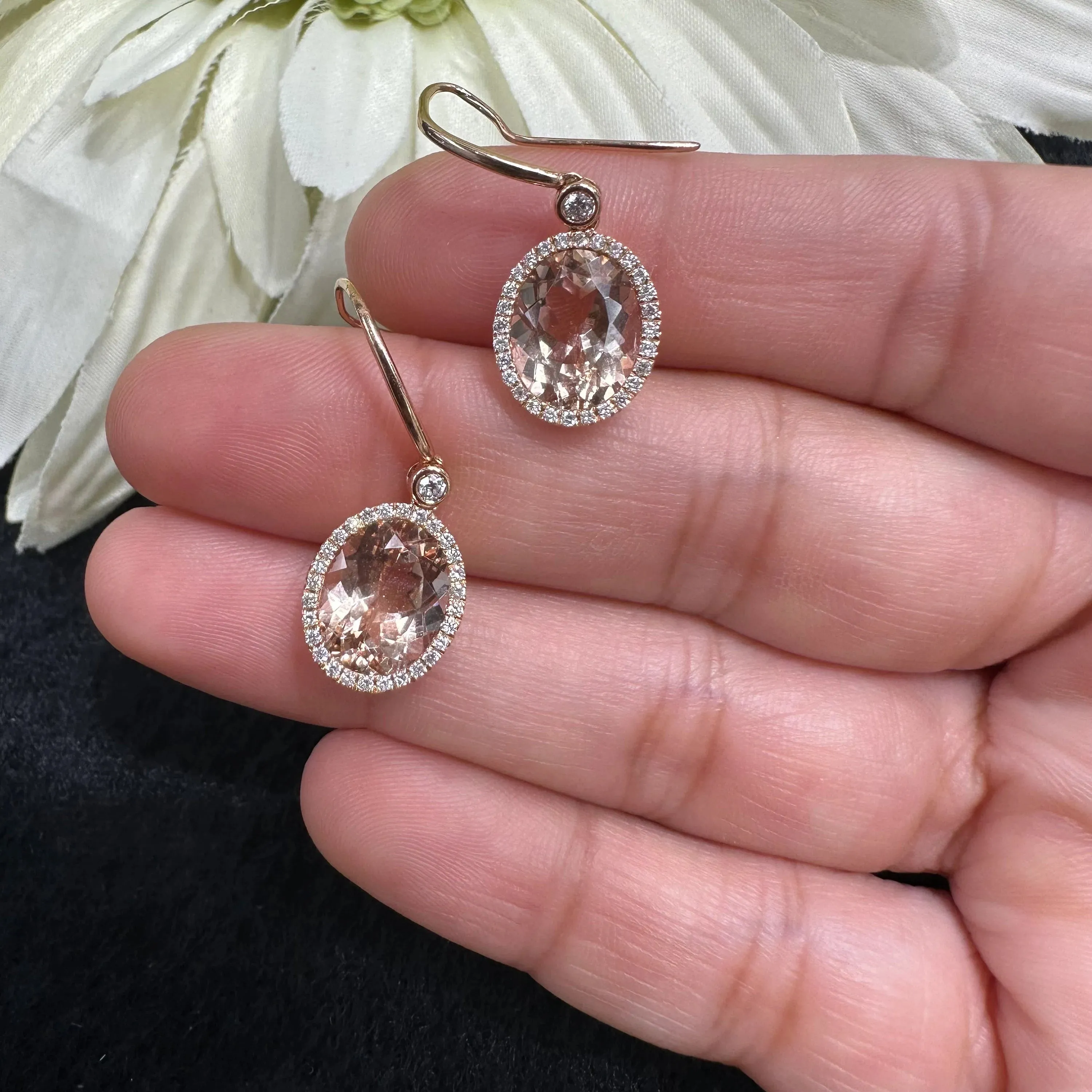 Diamond Morganite Earrings