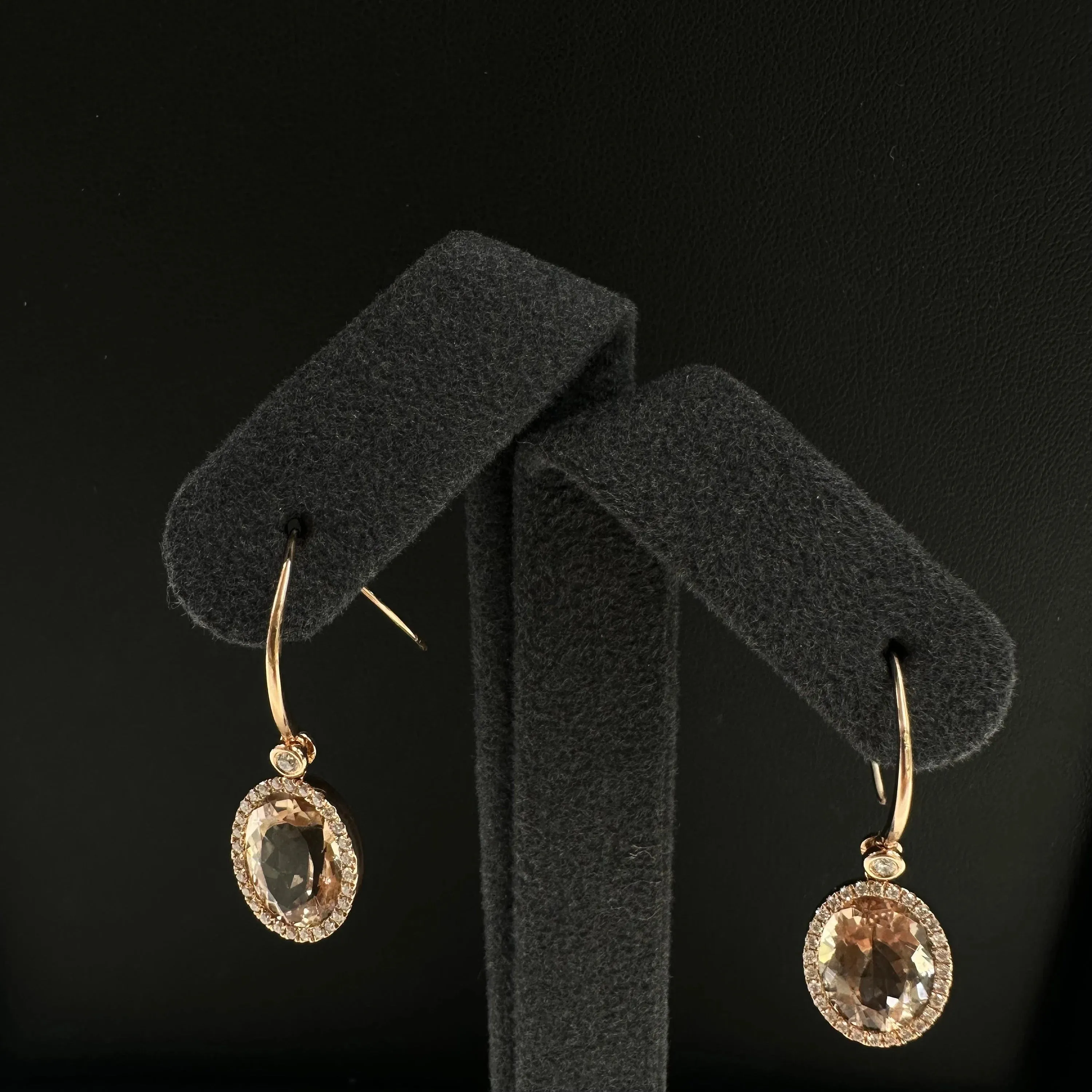 Diamond Morganite Earrings