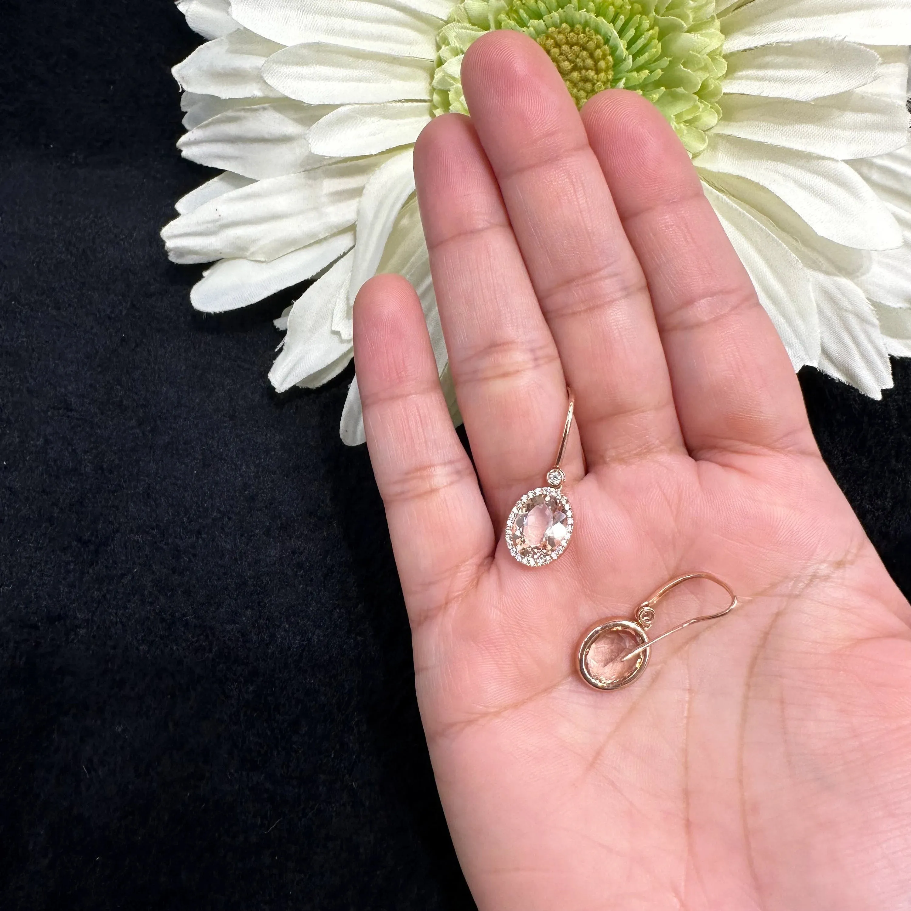 Diamond Morganite Earrings