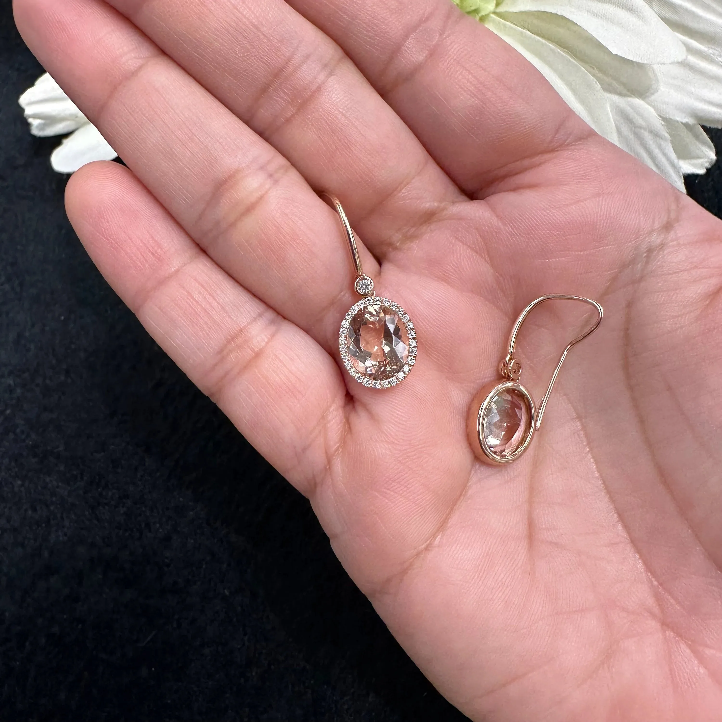 Diamond Morganite Earrings