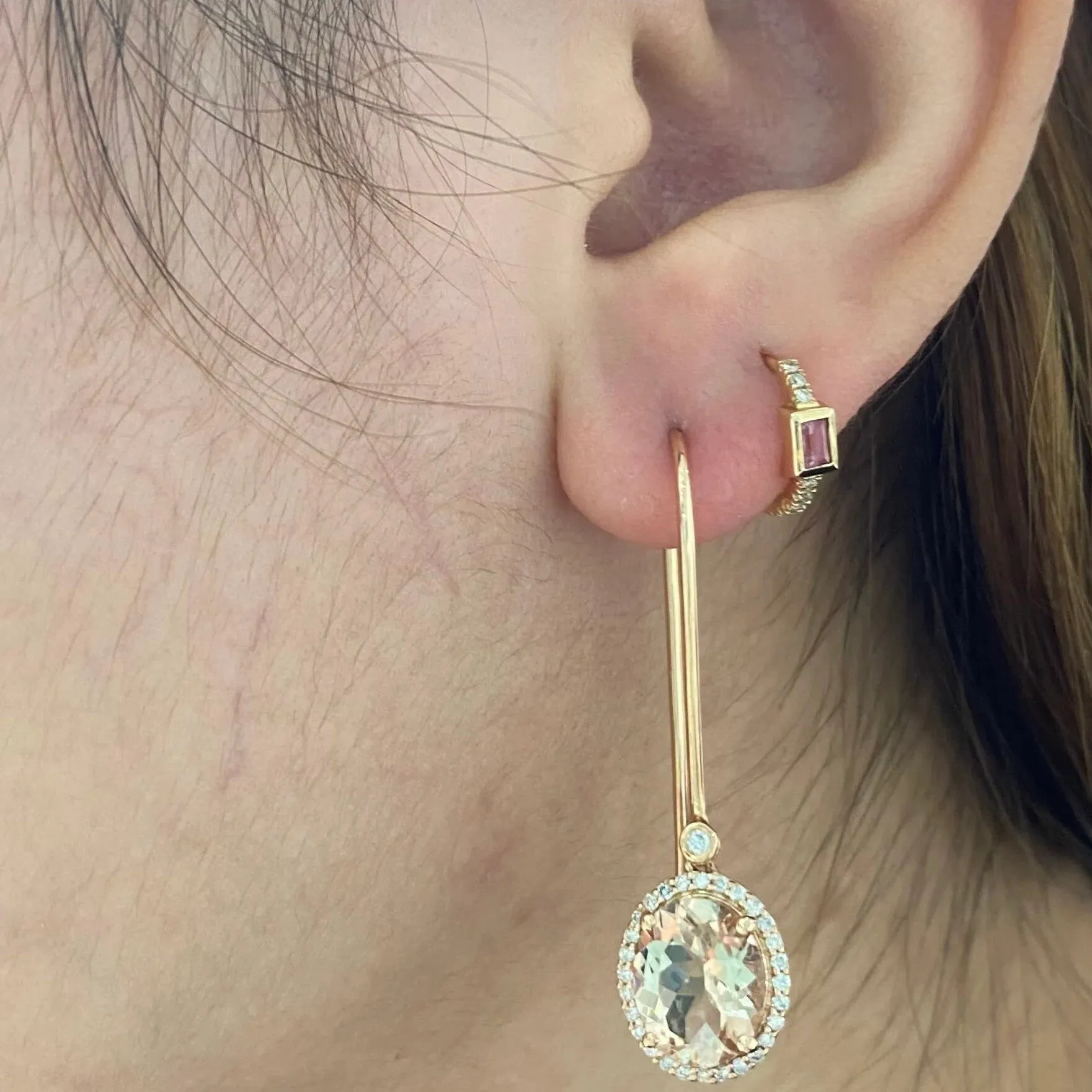 Diamond Morganite Earrings