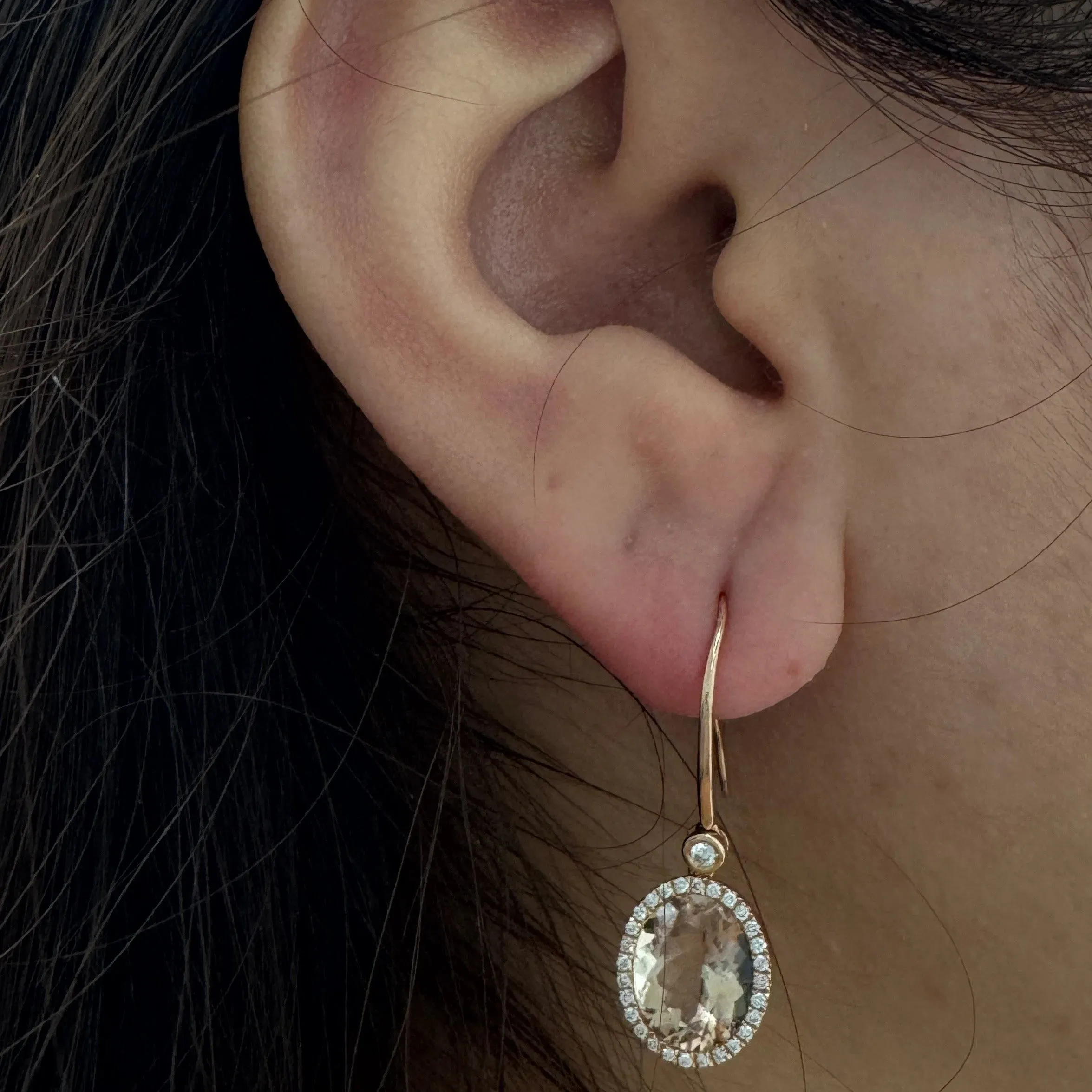 Diamond Morganite Earrings