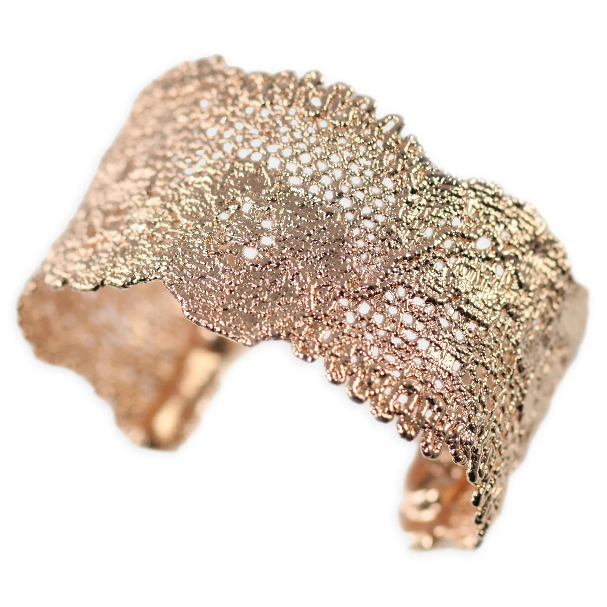 Donna - Lace Flower Cuff Bracelet in 24k gold or rose gold