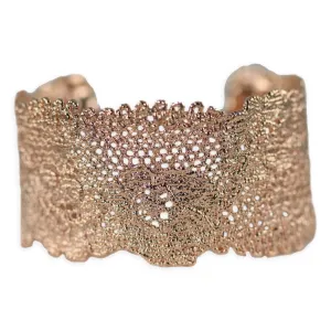 Donna - Lace Flower Cuff Bracelet in 24k gold or rose gold