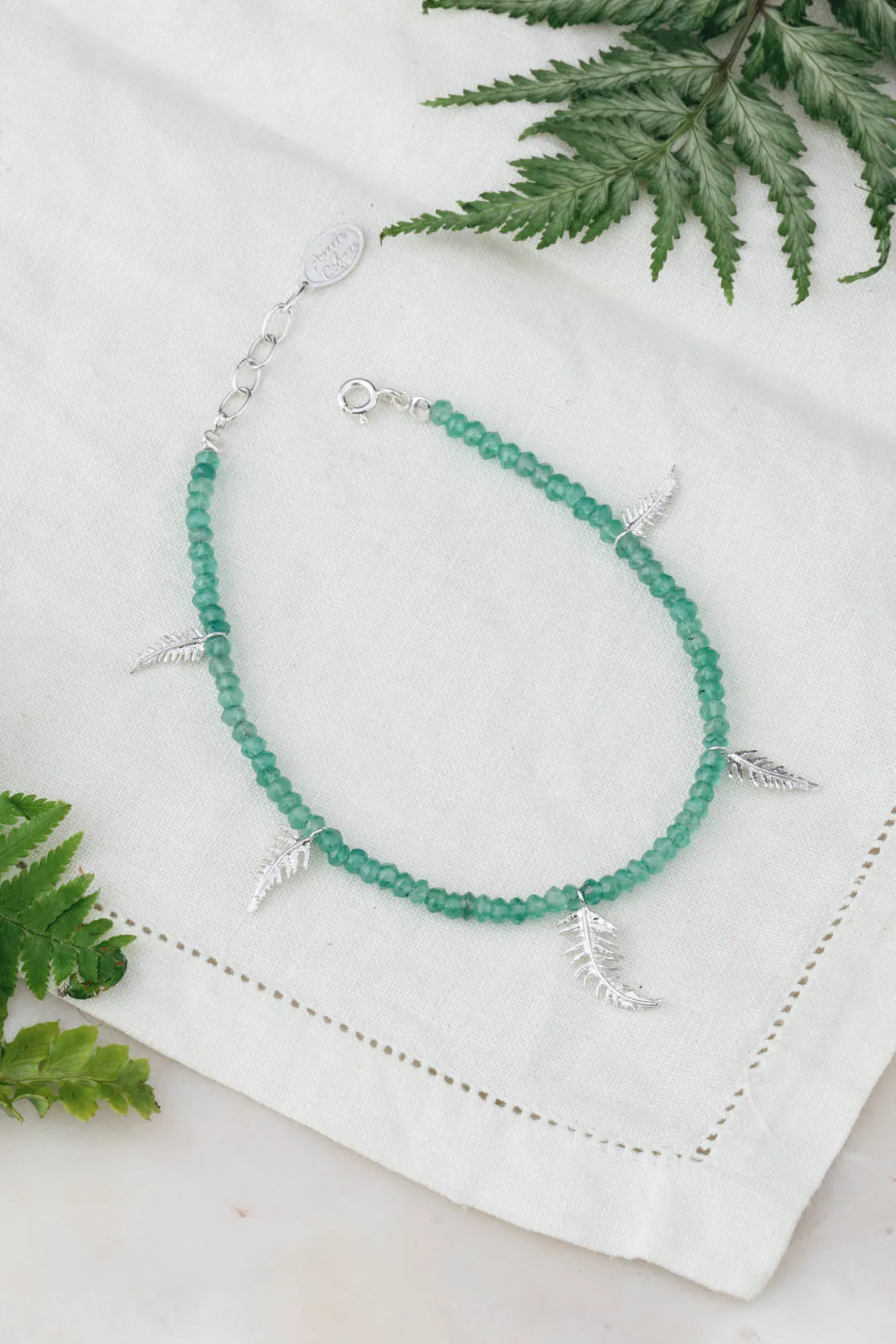 Fern Bracelet With Semi-Precious Beads
