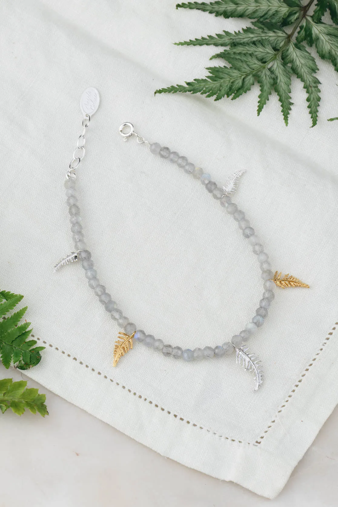 Fern Bracelet With Semi-Precious Beads