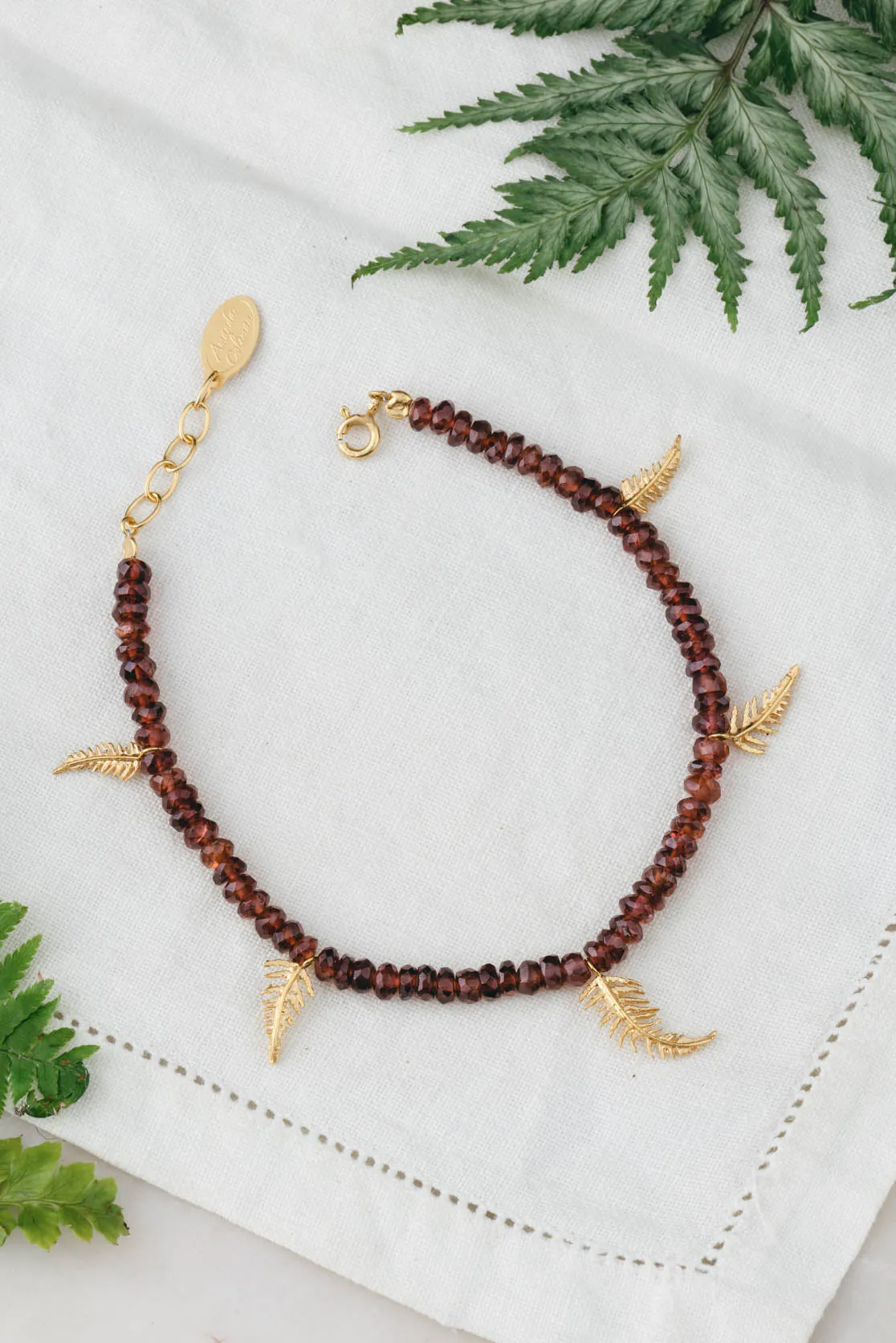 Fern Bracelet With Semi-Precious Beads