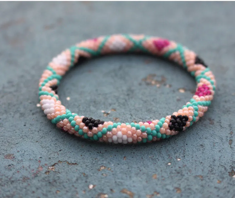 Glass Beads Nepalese Roll On Bracelet