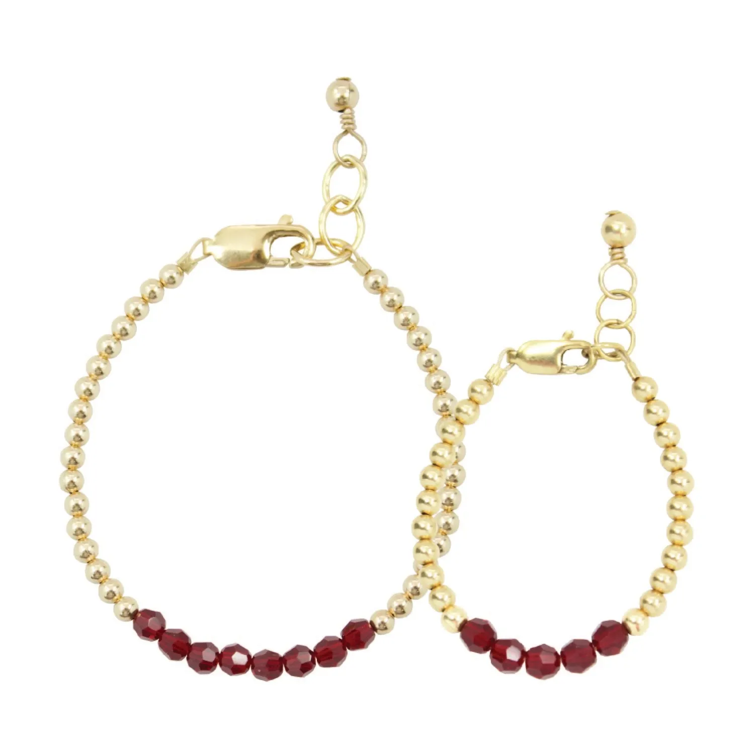 January Birthstone Mom   Mini Bracelet Set (3MM   4MM Beads)