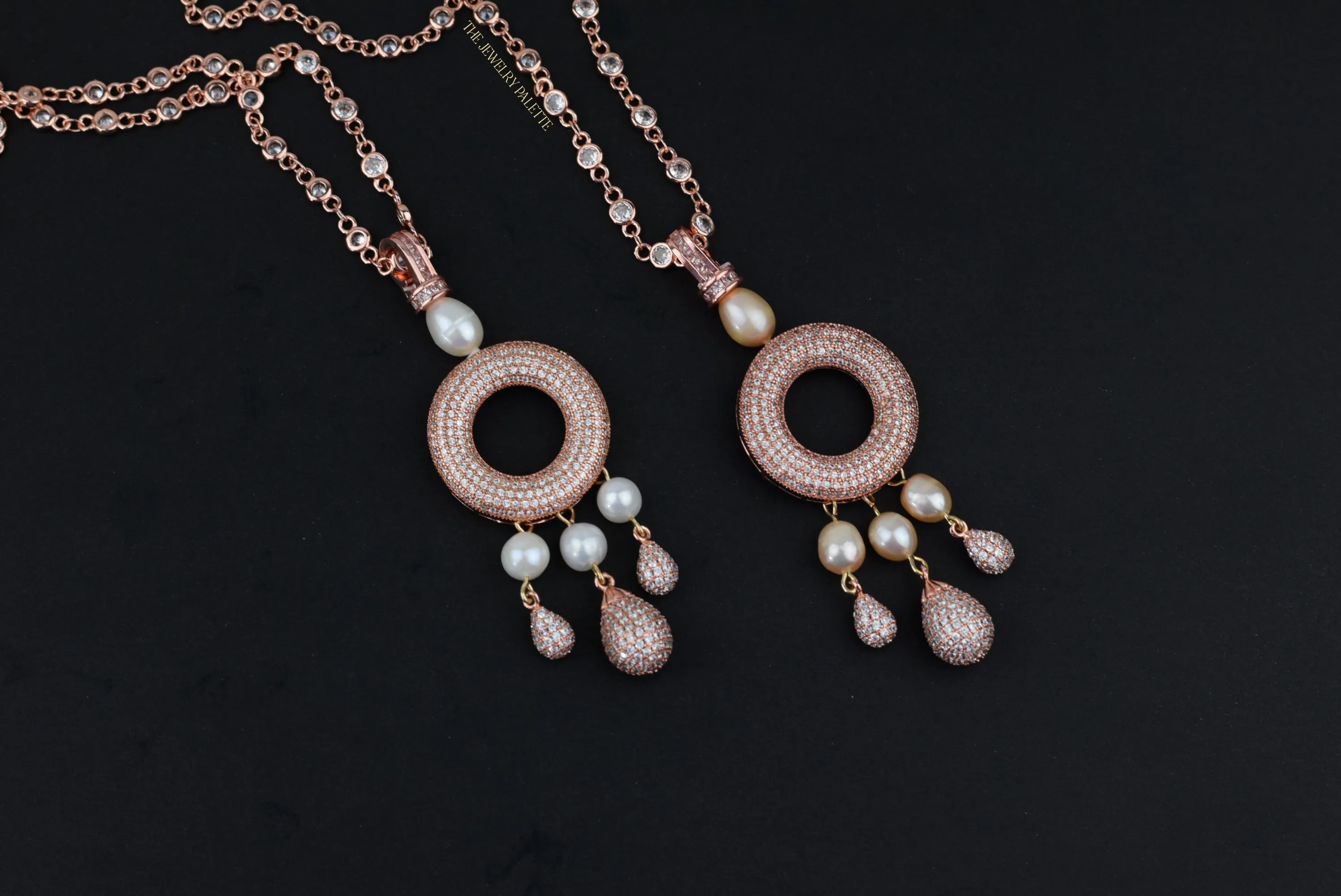 Juliette rose gold chain necklace with white pearls