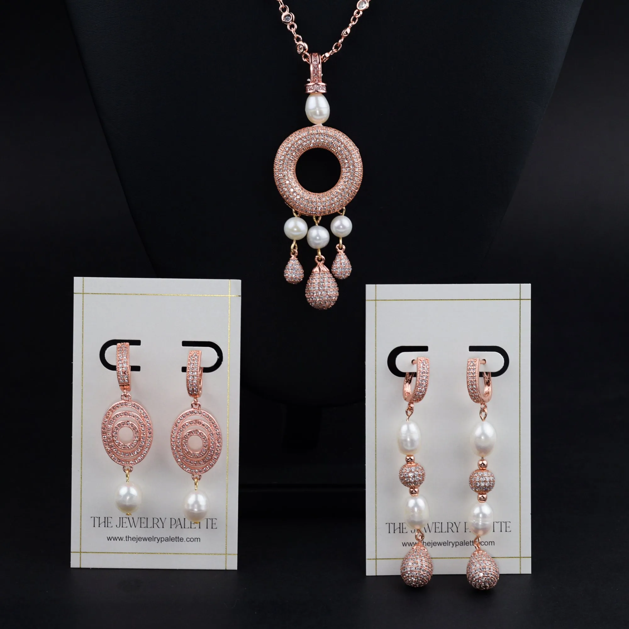 Juliette rose gold chain necklace with white pearls