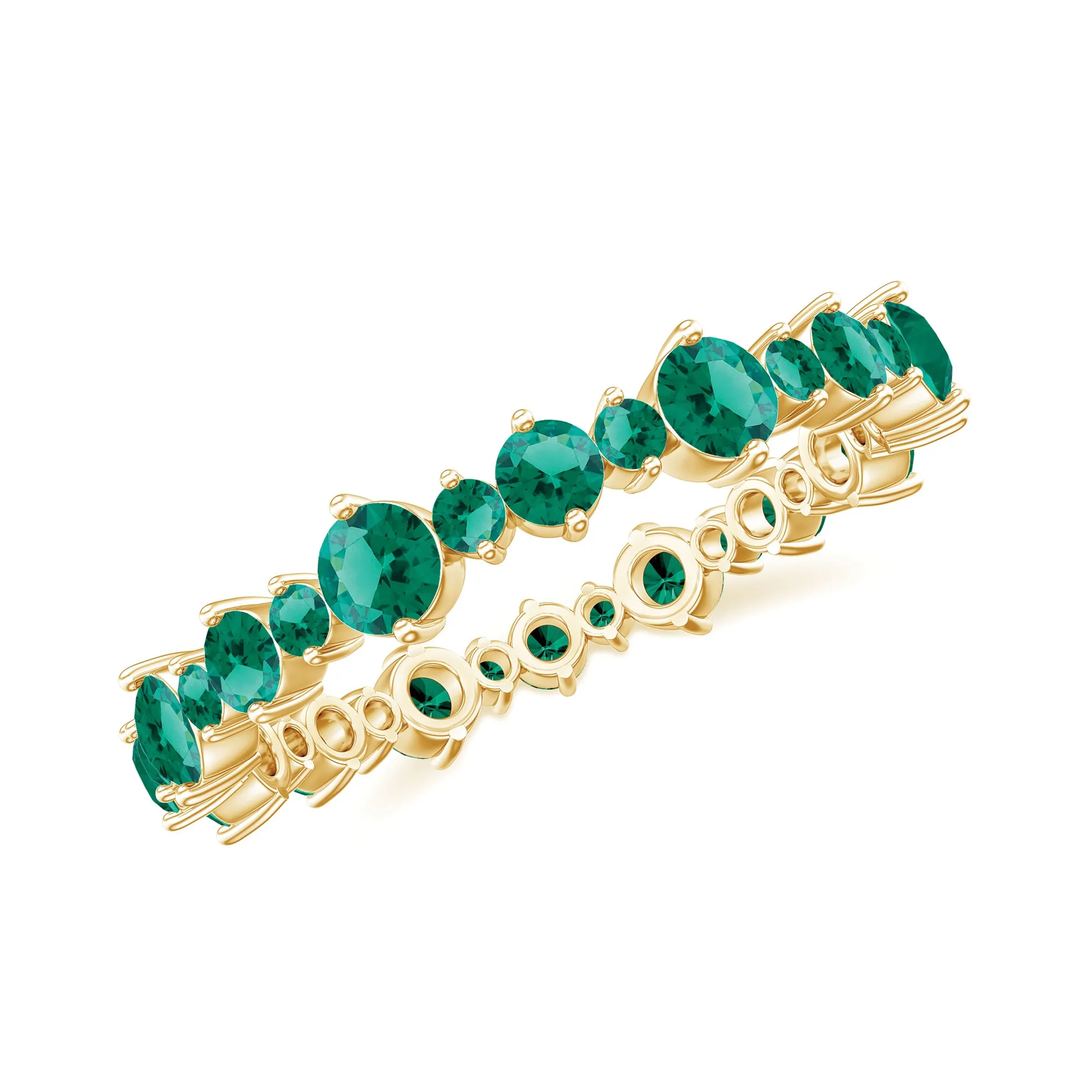 Lab Grown Emerald Eternity Anniversary Band Ring