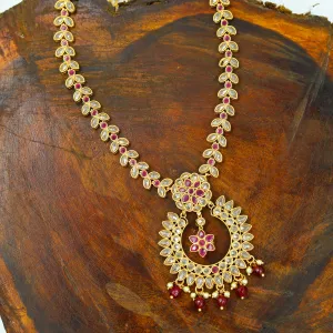 Long Neck Gold Look Necklace Set 7134-33