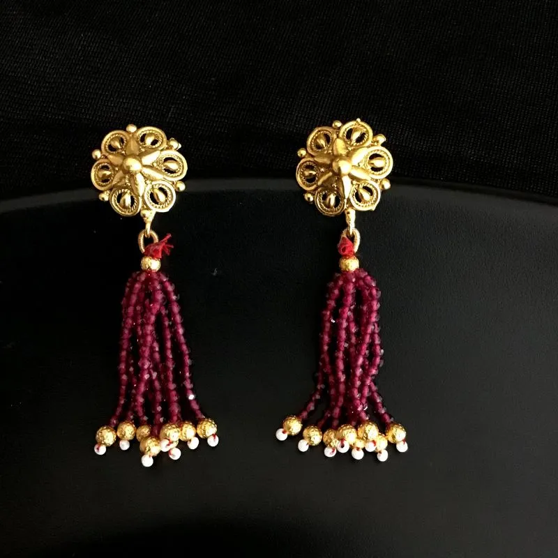 Meenakari Ruby Pearl Necklace Set
