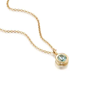 Mini "Something Blue" Gold Zircon Necklace