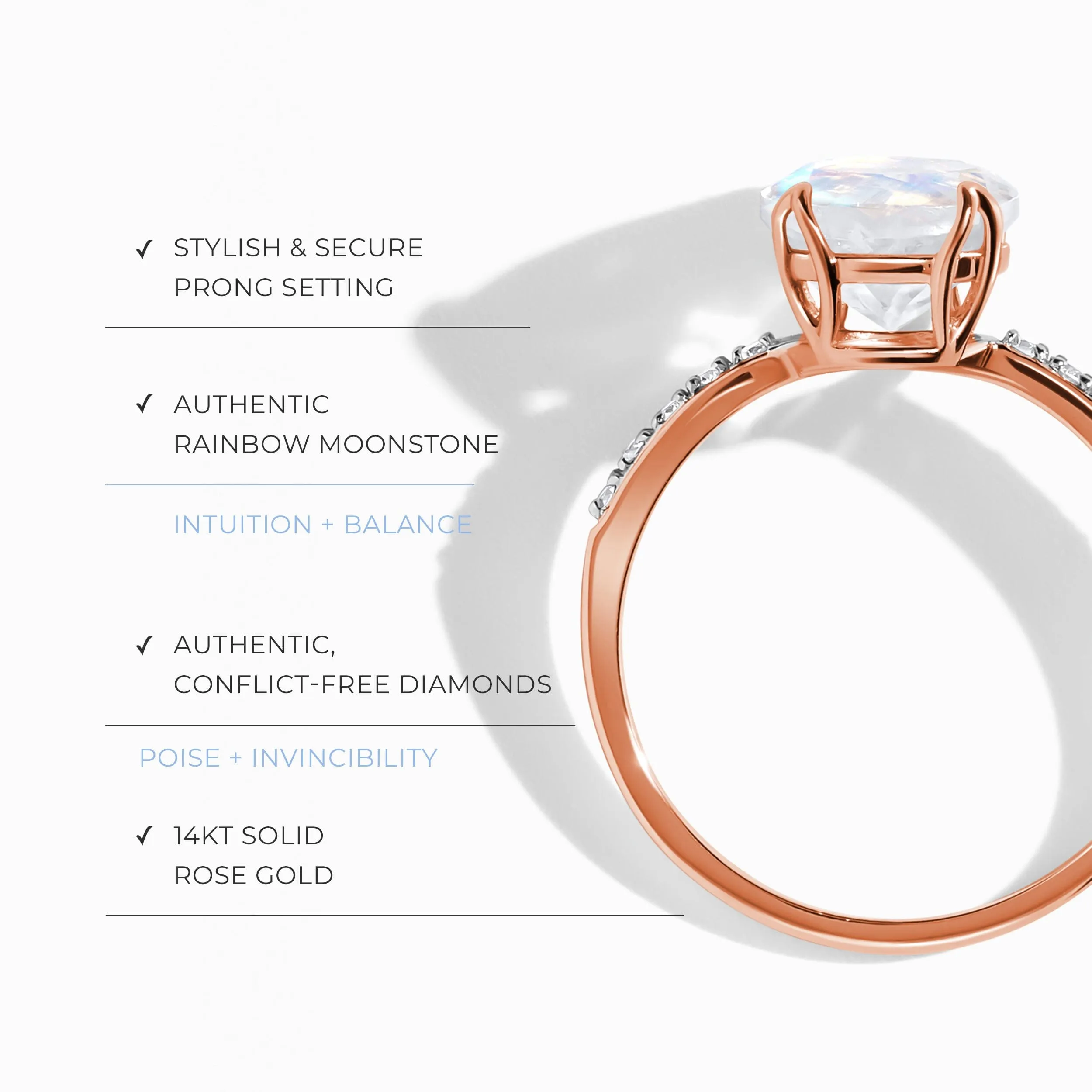 Moonstone Diamond Ring - Harlow