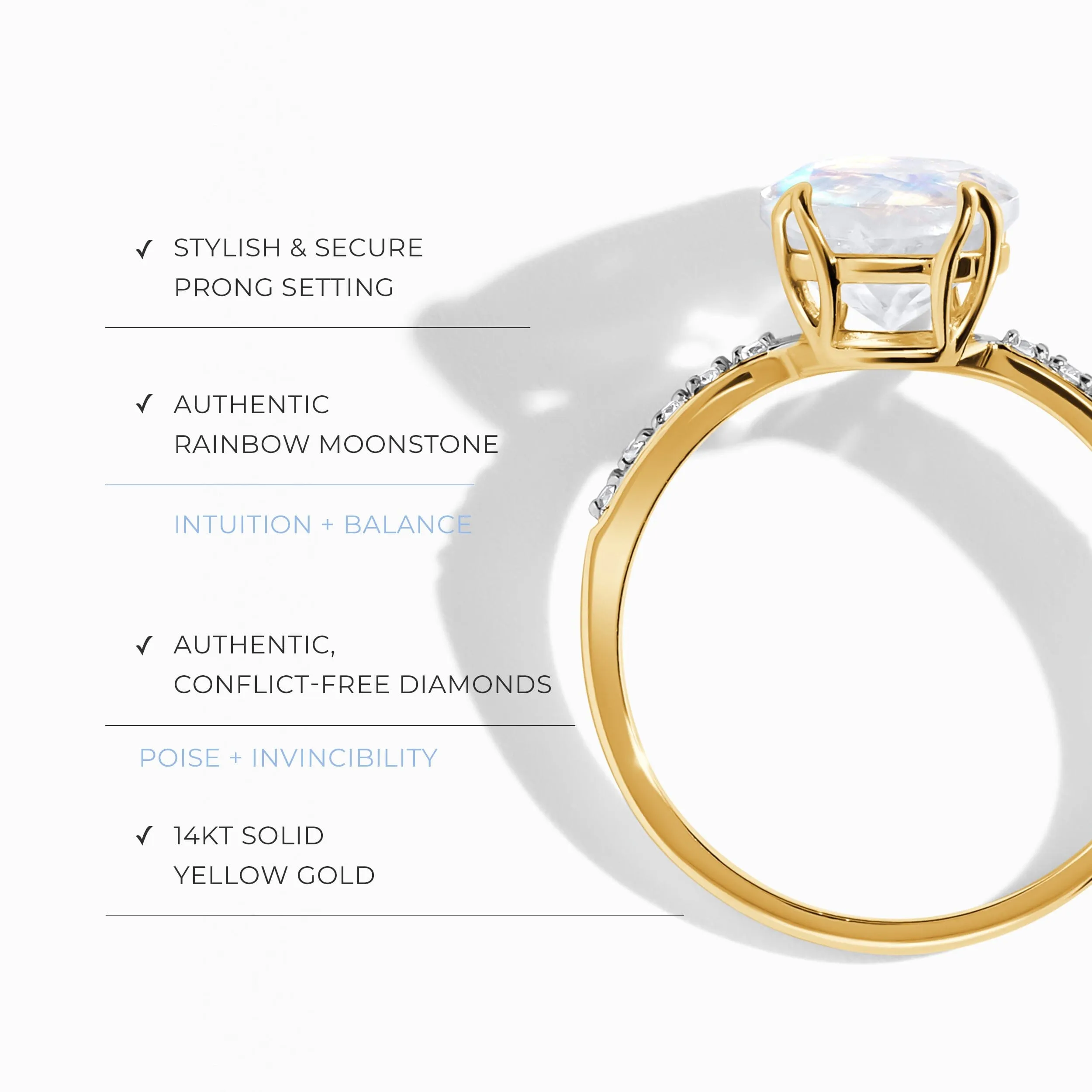 Moonstone Diamond Ring - Harlow