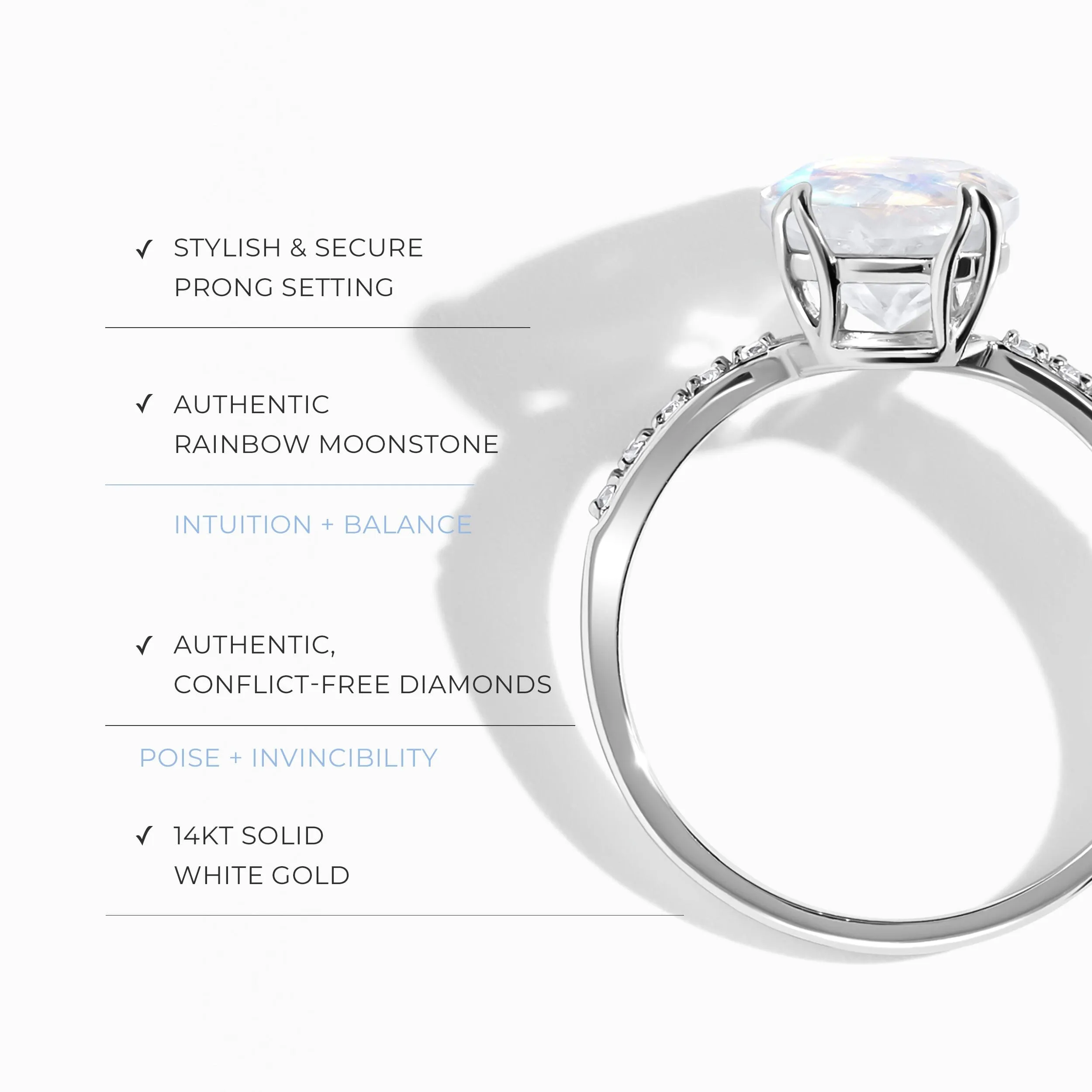 Moonstone Diamond Ring - Harlow