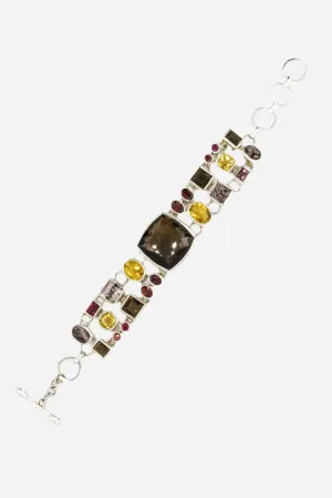 Mosaic Smoky Topaz & Citrine Bracelet