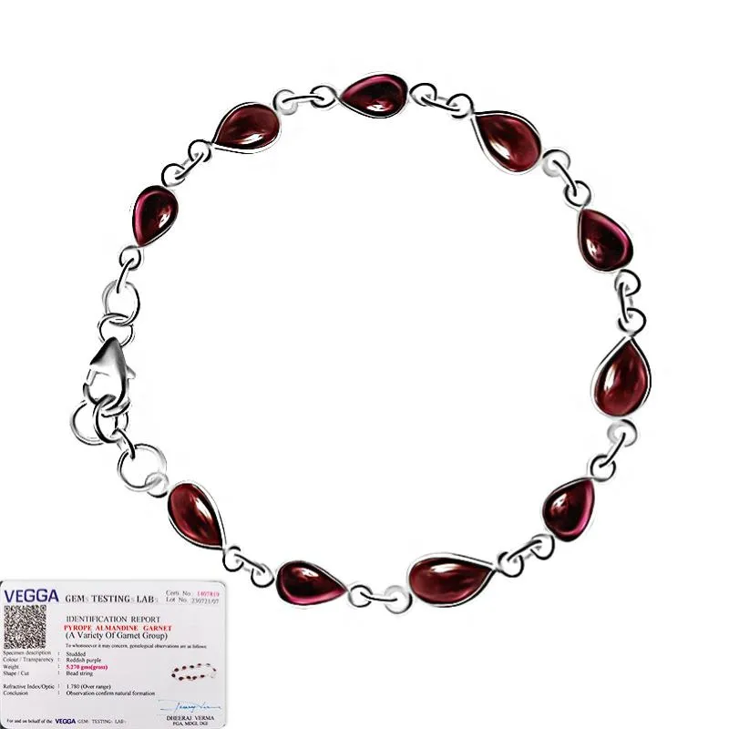 Natural Pear Garnet Bracelet