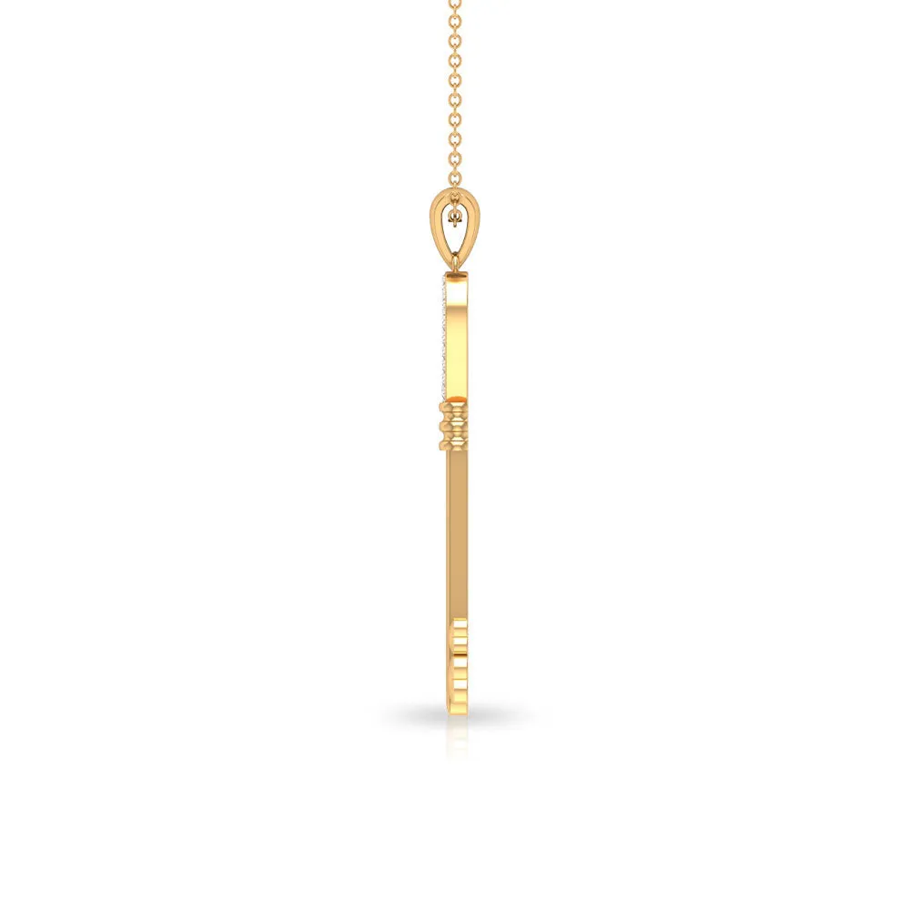 Open Heart Pendant Necklace with Cubic Zirconia