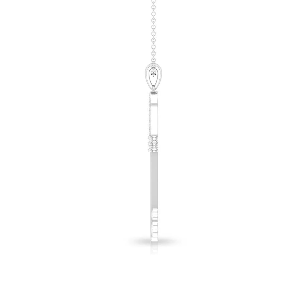 Open Heart Pendant Necklace with Cubic Zirconia