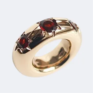 Organic Bronze Star Ring With Garnet