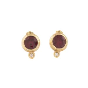 Pyrope Garnet & Diamond Earrings