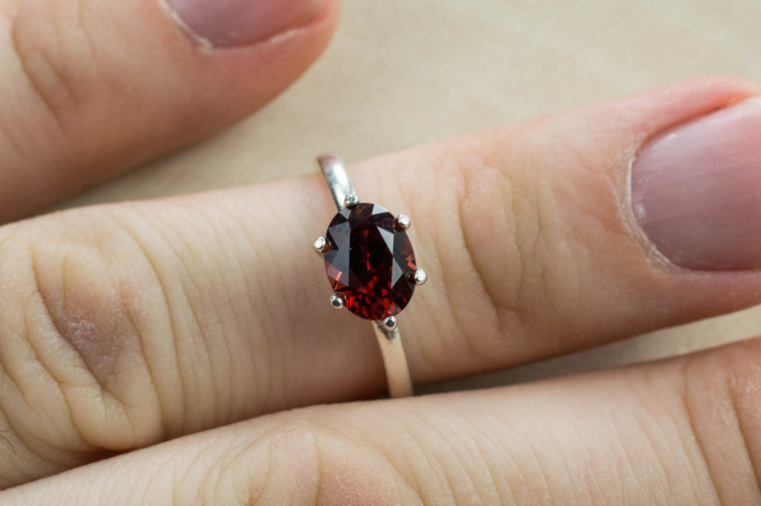 Pyrope Garnet Ring; Natural Untreated Madagascan Garnet