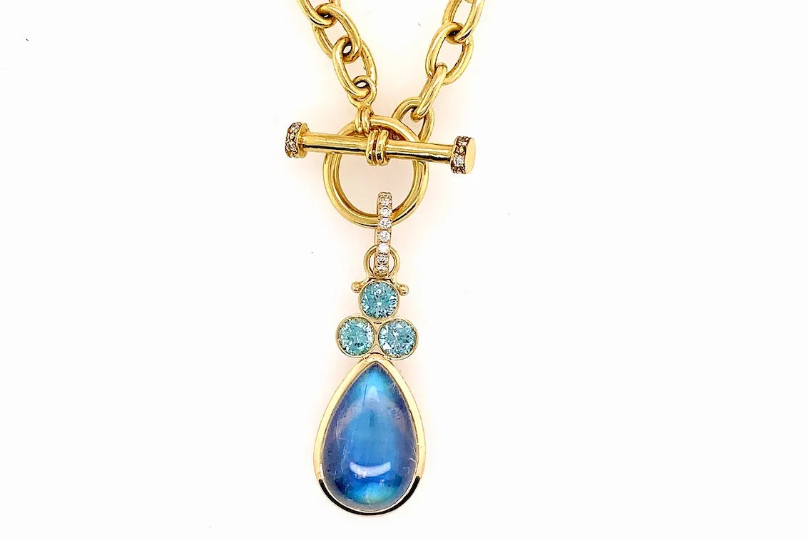 Rainbow Moonstone and Blue Zircon Enhancer