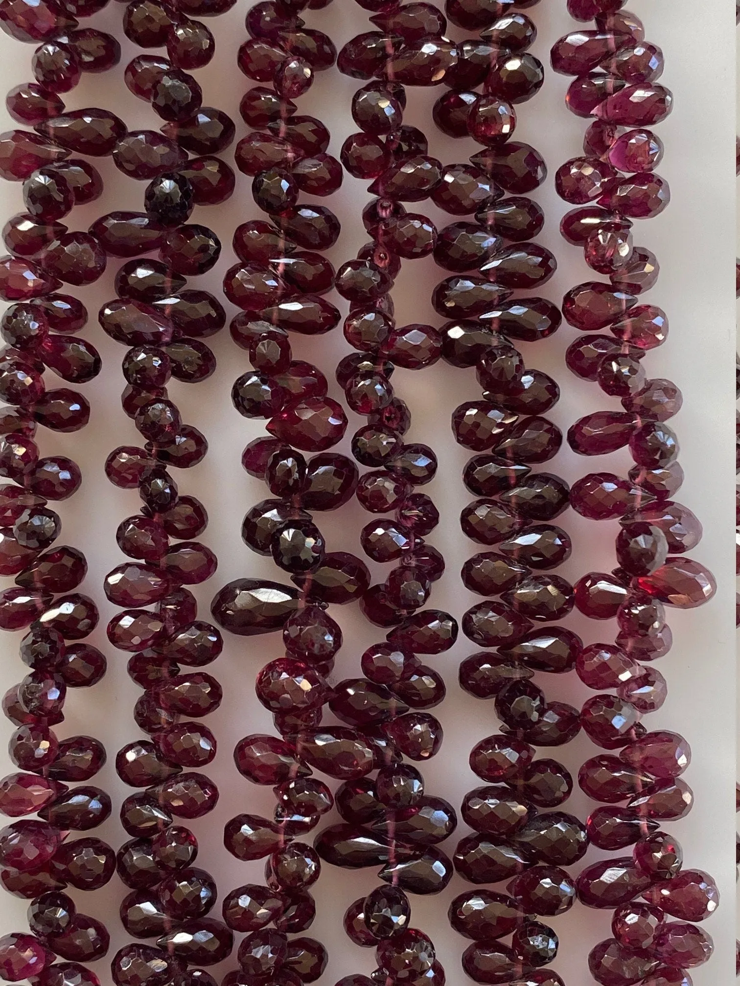 Rhodolite Garnet Tear Drop Beads, Natural and Dark great Color, Genuine Gemstone Beads, Faceted Tear Drops, 6mm to 12mm Tear Drops.