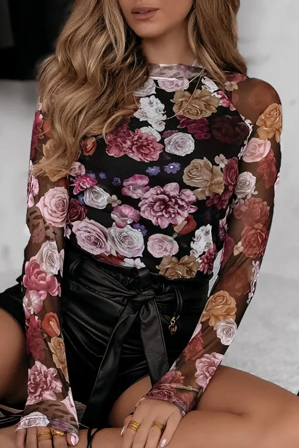 Rose Mesh Top