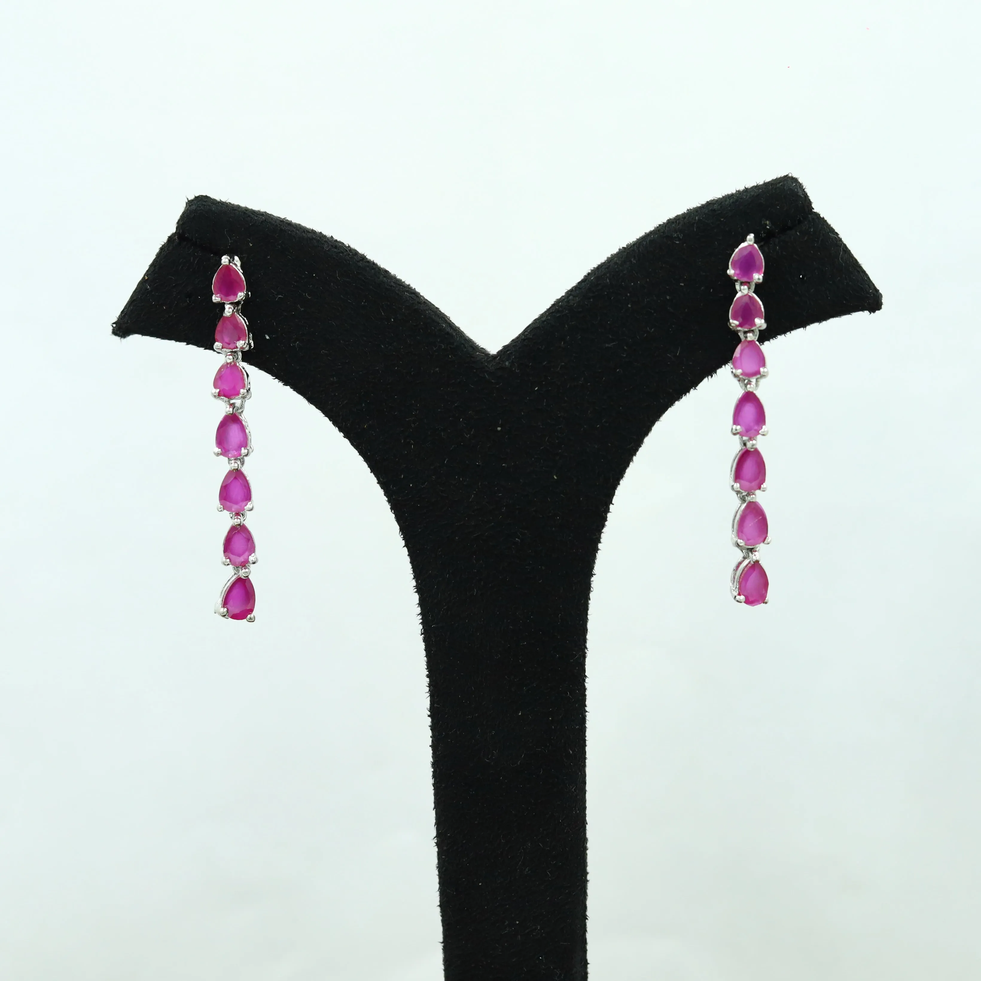 Round Neck Zircon/AD Necklace Set 12555-28