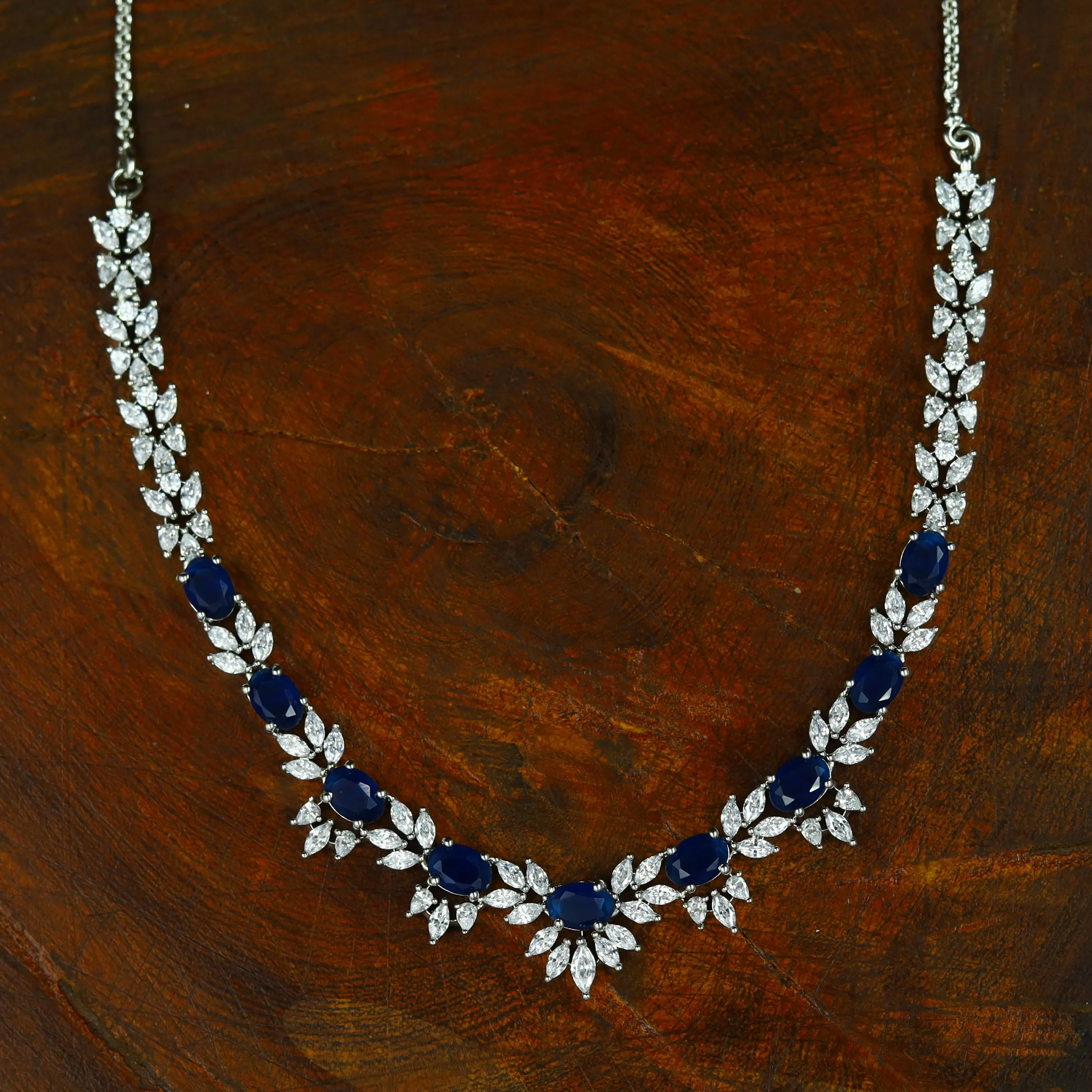 Round Neck Zircon/AD Necklace Set 12764-68