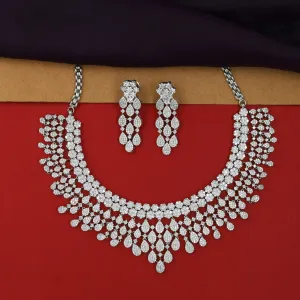 Round Neck Zircon/AD Necklace Set 6223-08